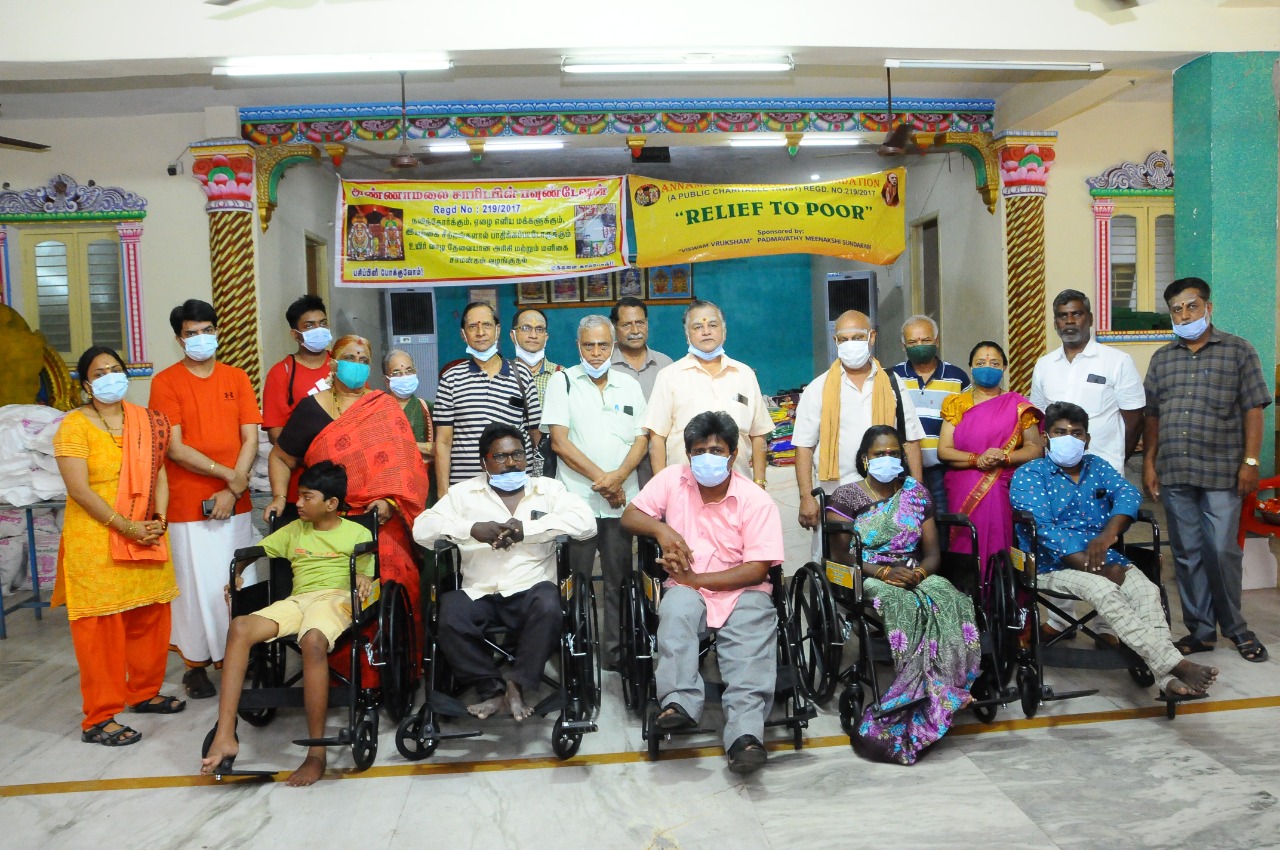 WHEEL CHAIRS, PROVISIONS DHOTHIES AT MEDAVAKKAM